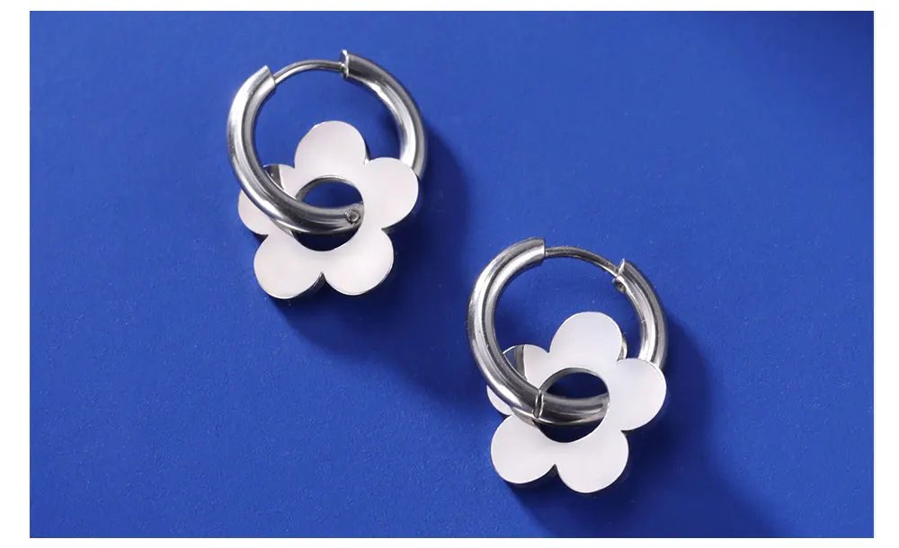 Cazador Cute Flower Drop Earrings for Women 2024 Trending Gold Color Stainless Steel New In Earrings Party Wedding Jewelry Gift