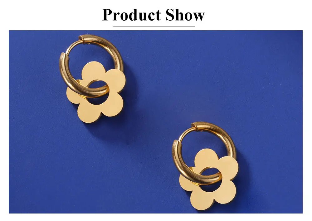 Cazador Cute Flower Drop Earrings for Women 2024 Trending Gold Color Stainless Steel New In Earrings Party Wedding Jewelry Gift