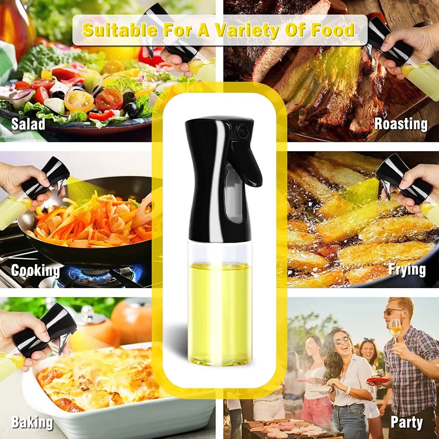 Kitchen Oil Spray Bottle Plastics Olive Acid Sprayer for BBQ Baking Oil Dispenser Nebulizer Accessories BBQ Kitchenware