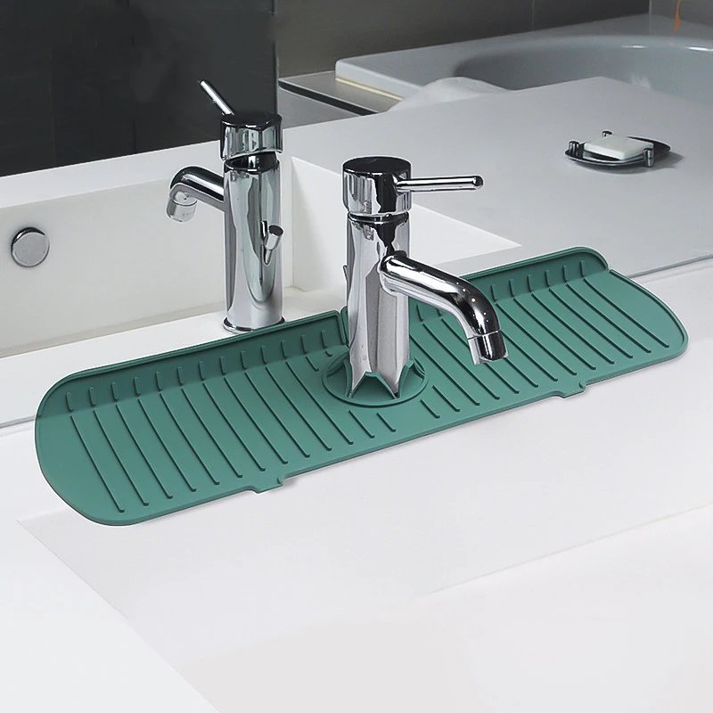 Kitchen Faucet Splash Pad Silicone Sink Faucet Splash Guard Mat Sponge Drain Rack Countertop Protector for Bath Kitchen Gadgets