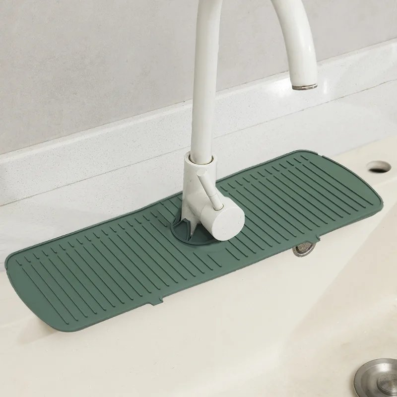 Kitchen Faucet Splash Pad Silicone Sink Faucet Splash Guard Mat Sponge Drain Rack Countertop Protector for Bath Kitchen Gadgets