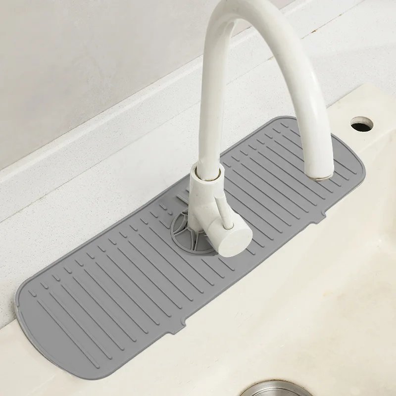 Kitchen Faucet Splash Pad Silicone Sink Faucet Splash Guard Mat Sponge Drain Rack Countertop Protector for Bath Kitchen Gadgets