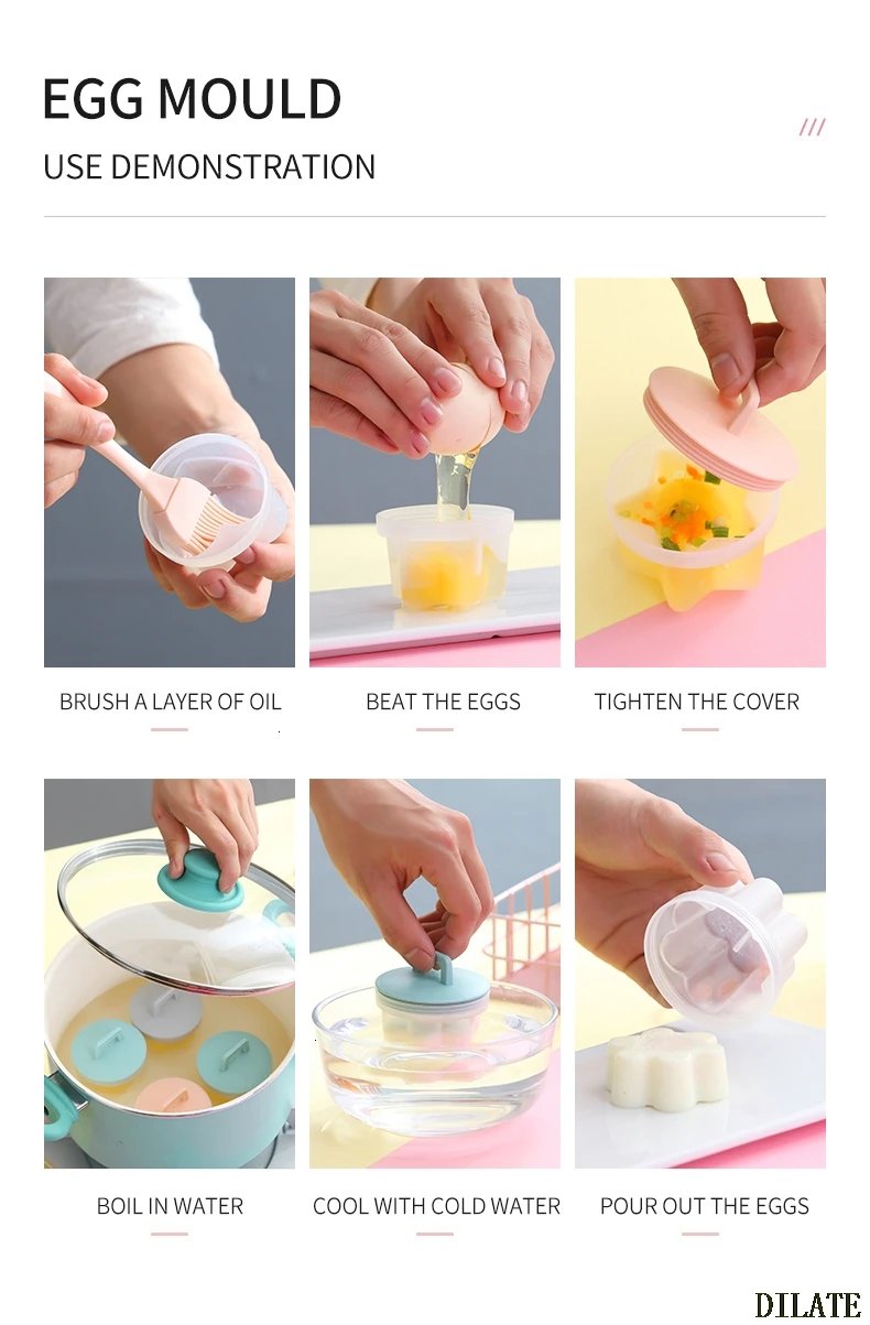 Silicone Egg Cup Mini Egg Boiler Silicone Steam Egg Cup Kitchen Baking Accessories Molds Boiled Separator