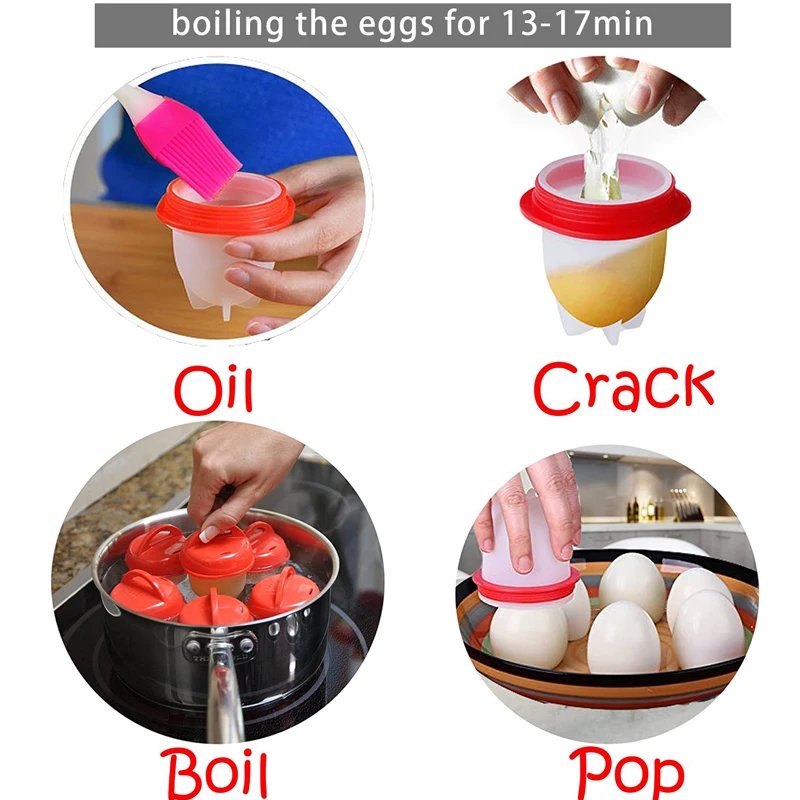 Silicone Egg Cup Mini Egg Boiler Silicone Steam Egg Cup Kitchen Baking Accessories Molds Boiled Separator