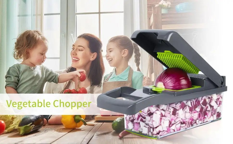 16 in 1 Multifunctional Vegetable Chopper Onion Chopper Handle Food Grate Food Chopper Kitchen Vegetable Slicer Dicer Cut Tools