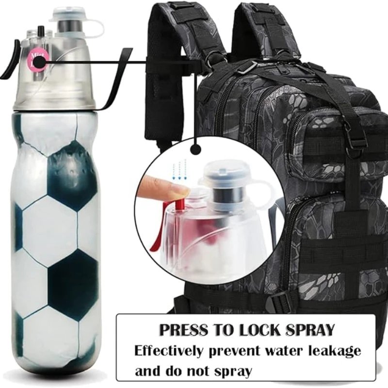 2-IN-1 Spray & Drinking Water Bottle, 590ml Thermos Bottle, Adult & Children's Sports Water Bottle To Help You Cool Down Quickly