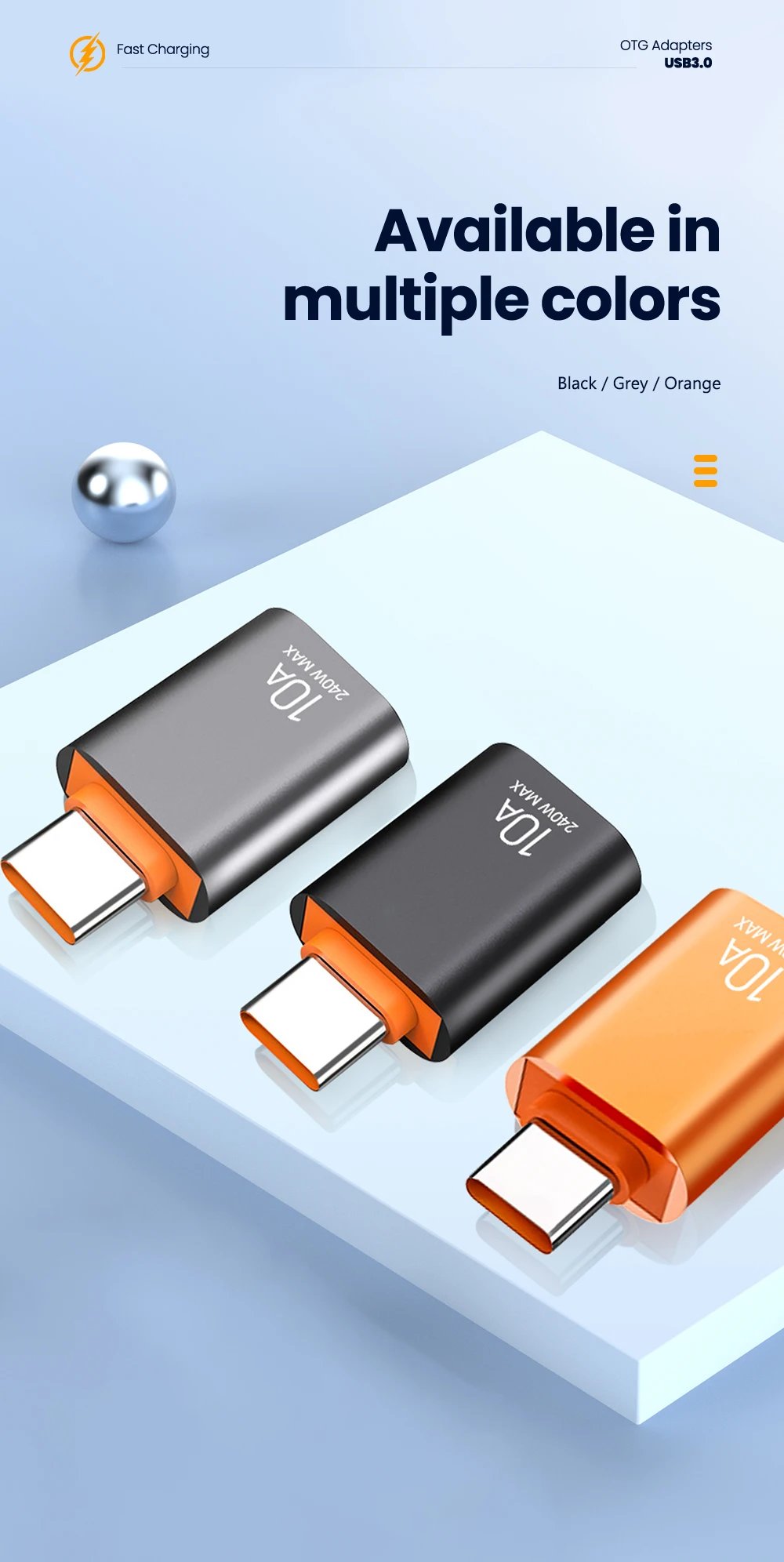 Olaf 10A OTG USB 3.0 To Type C Adapter TypeC Female to USB Male Converter Fast Charging Data Transfer For Macbook Xiaomi Samsung