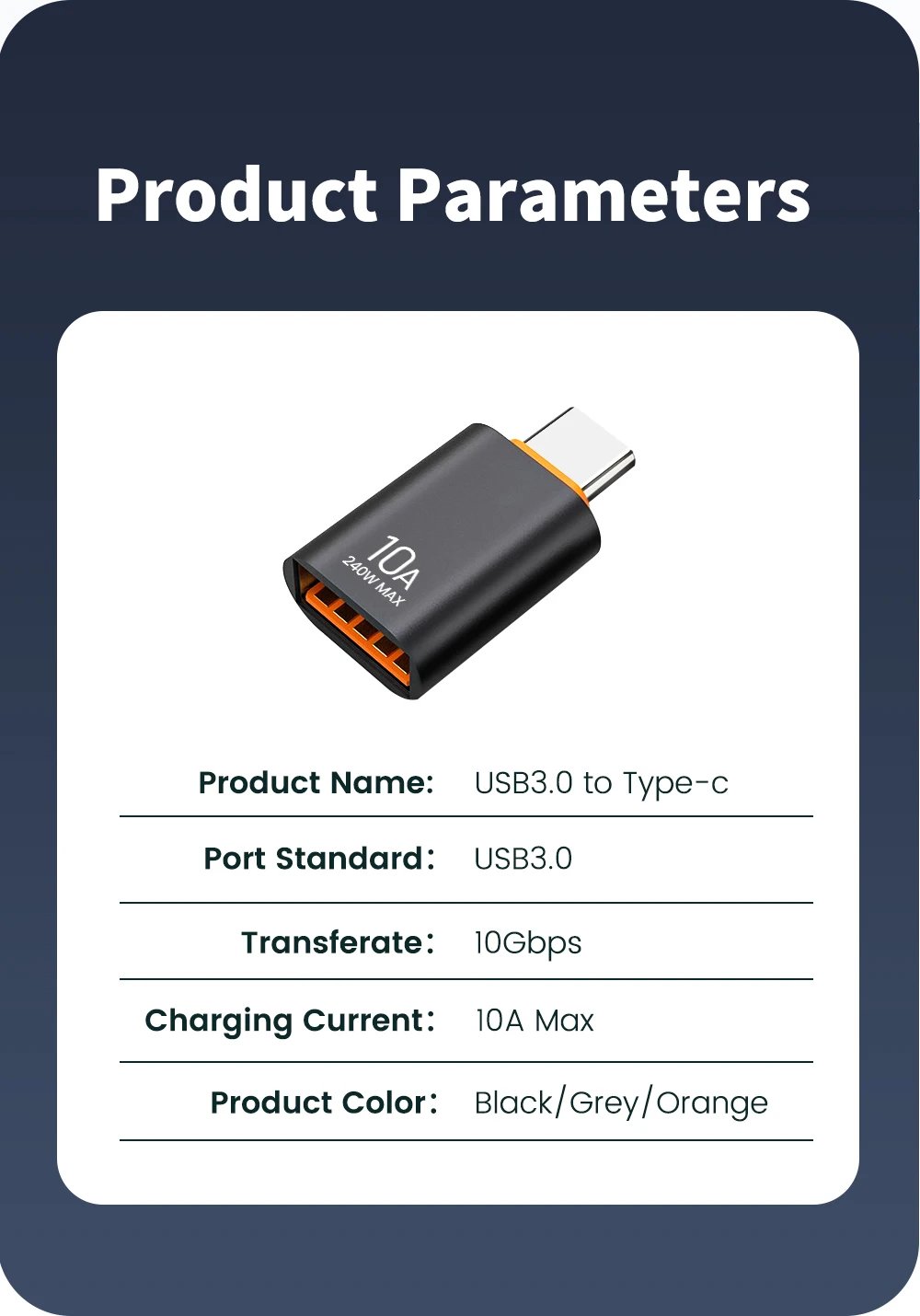 Olaf 10A OTG USB 3.0 To Type C Adapter TypeC Female to USB Male Converter Fast Charging Data Transfer For Macbook Xiaomi Samsung