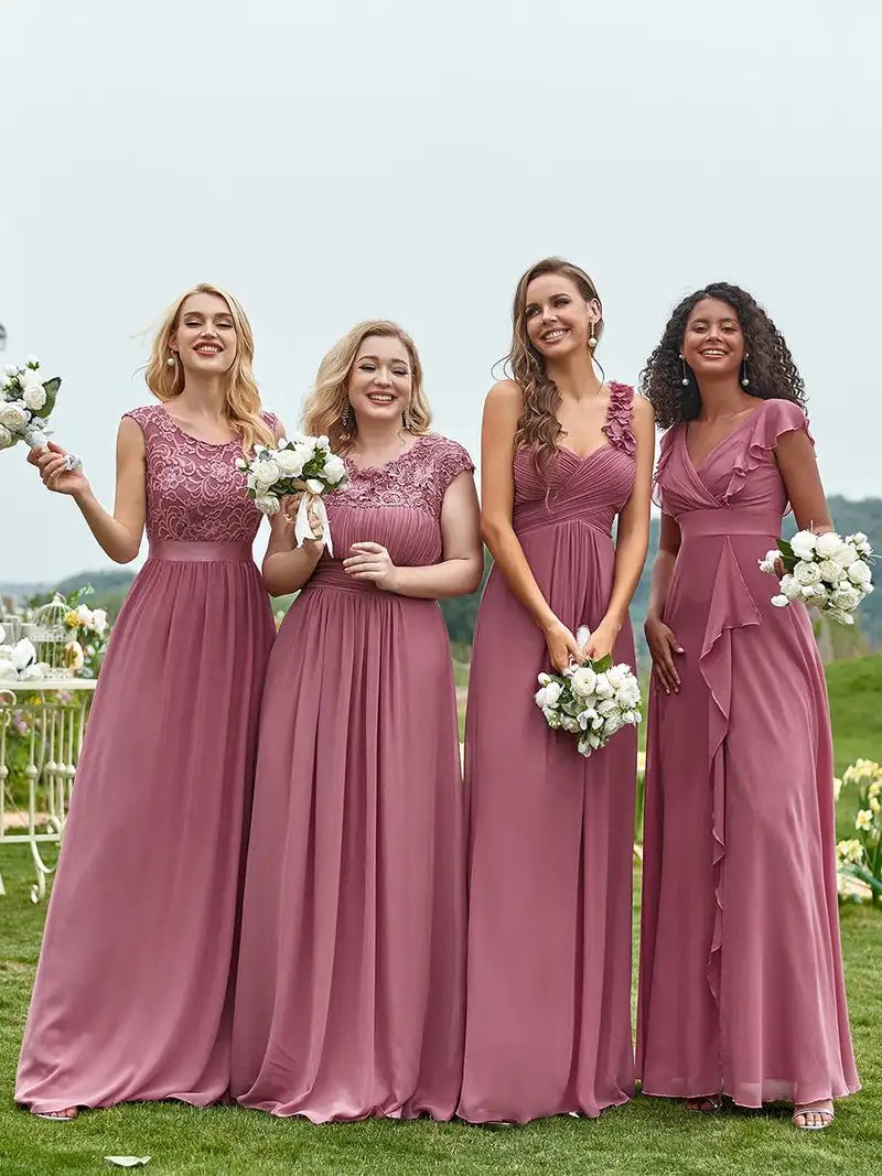 Elegant Evening Dresses lace long A-LINE Sleeveless O-neck 2024 ever pretty of Dusty Navy Simple Bridesmaid dress Women