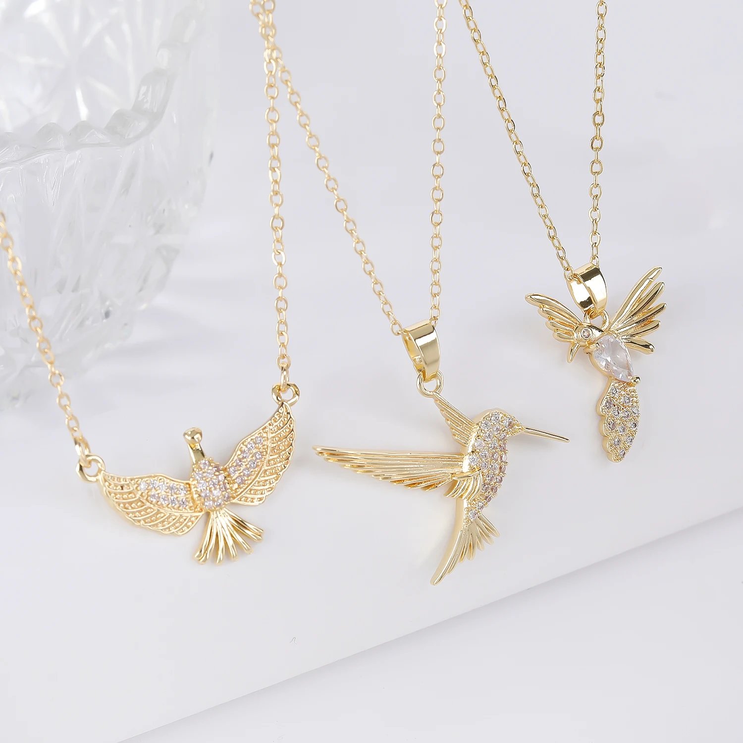 11 Models Swallow Hummingbird Necklaces for Women Fashion Jewelry Gold Color Chain Birds Animal Pendant Collares Joyeria Mujer