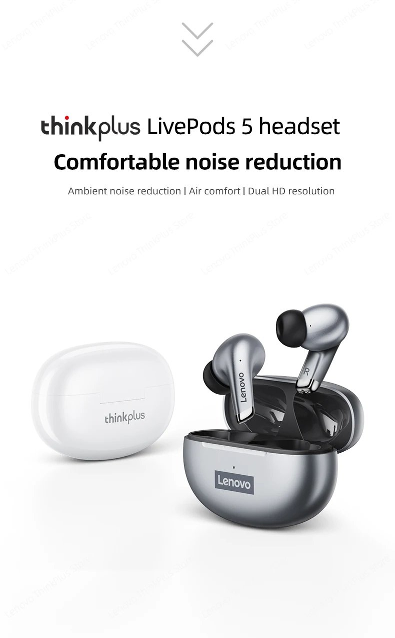 Waterproof Original Lenovo LP5 Wireless Bluetooth Earbuds WiFi