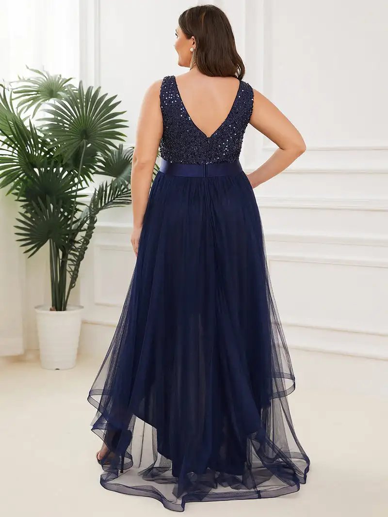 Elegant Evening Dresses Long  V Neck Sleeveless Asymmetrical Floor-Length Gown 2024 Ever Pretty of Simple Prom Party Women Dress