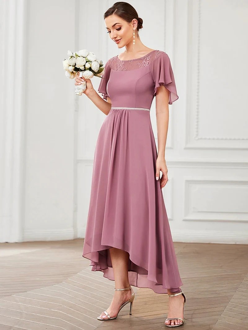 Elegant Evening Dresses Long O-Neck Women's Casual Boat Neck A-Line Midi Dress 2024 Ever Pretty of Simple Bridesmaid Women Dress