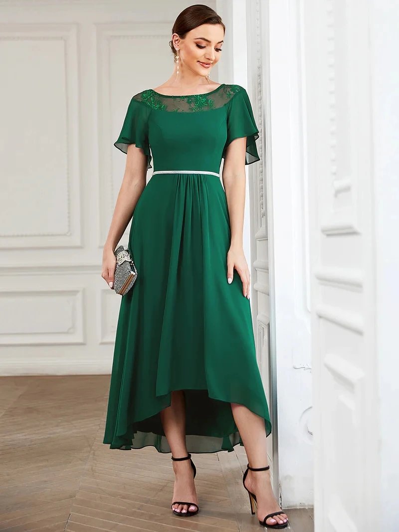 Elegant Evening Dresses Long O-Neck Women's Casual Boat Neck A-Line Midi Dress 2024 Ever Pretty of Simple Bridesmaid Women Dress