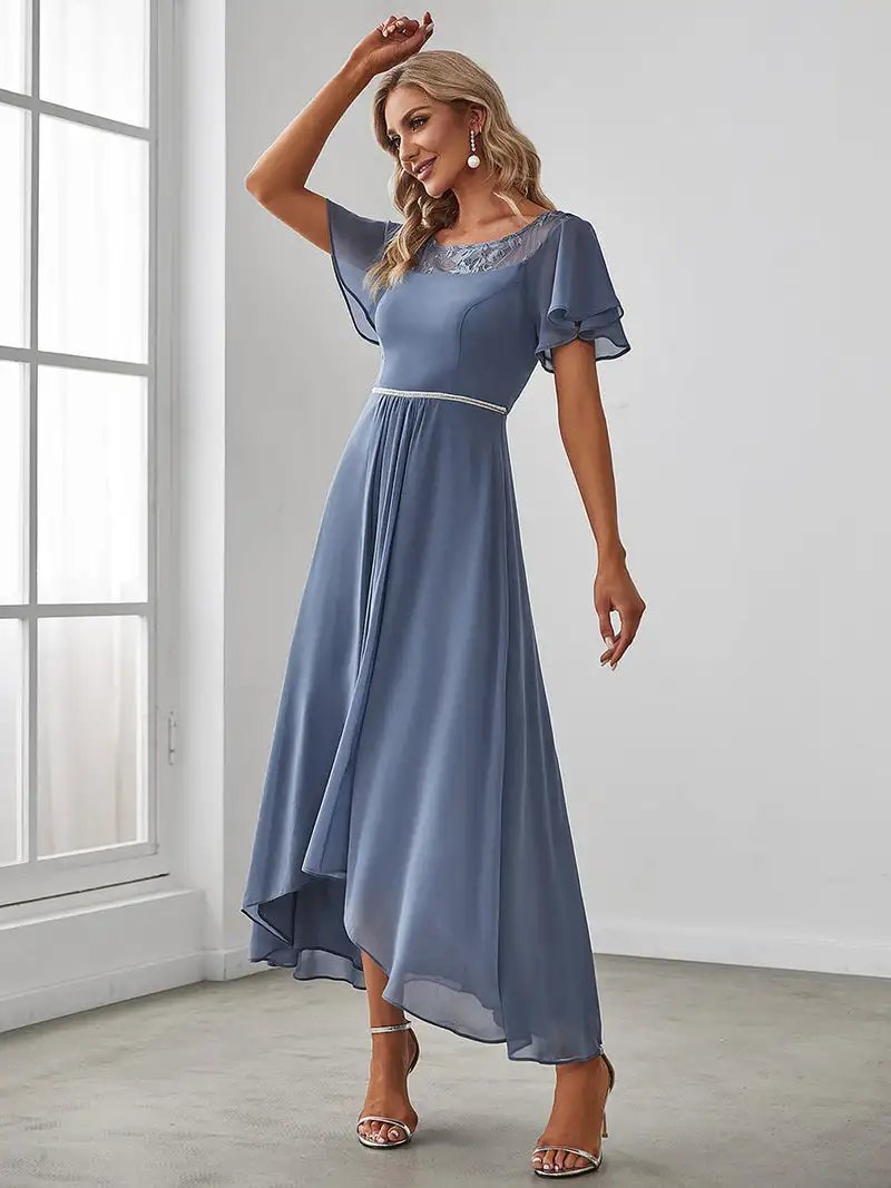 Elegant Evening Dresses Long O-Neck Women's Casual Boat Neck A-Line Midi Dress 2024 Ever Pretty of Simple Bridesmaid Women Dress