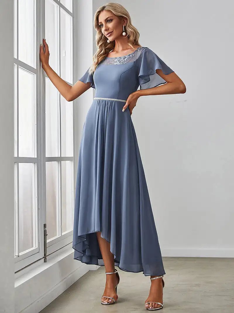 Elegant Evening Dresses Long O-Neck Women's Casual Boat Neck A-Line Midi Dress 2024 Ever Pretty of Simple Bridesmaid Women Dress