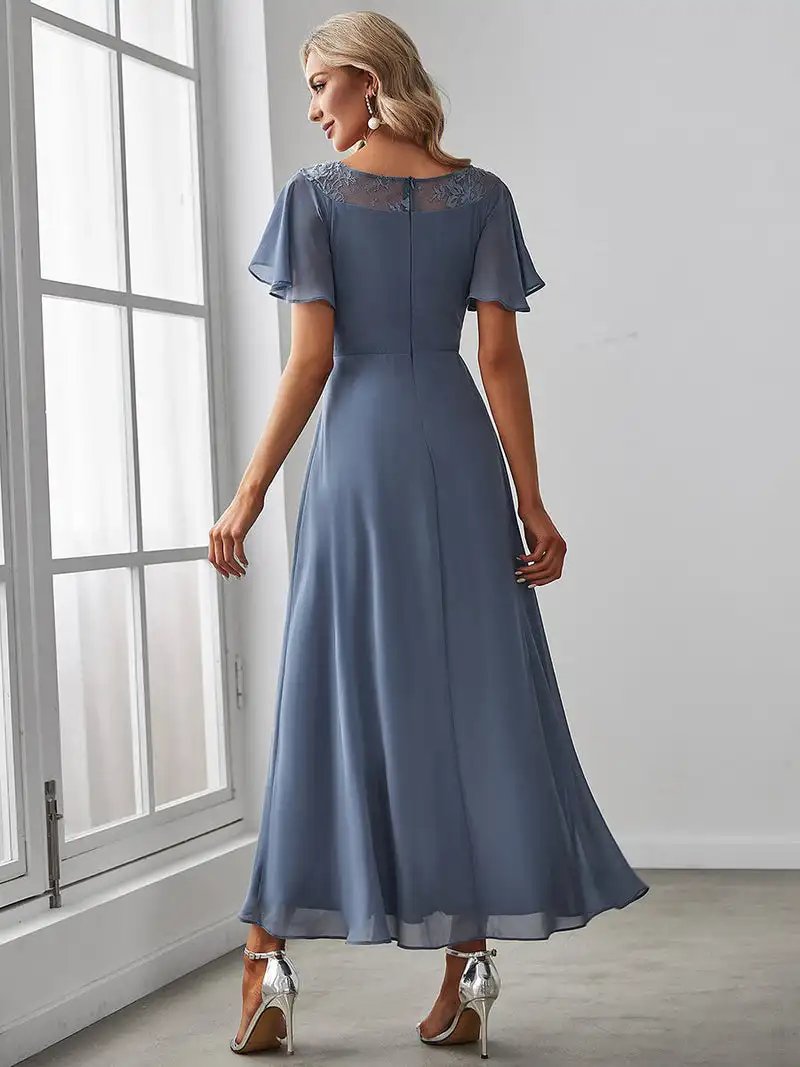 Elegant Evening Dresses Long O-Neck Women's Casual Boat Neck A-Line Midi Dress 2024 Ever Pretty of Simple Bridesmaid Women Dress