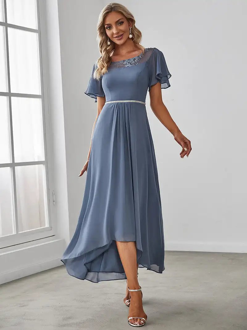 Elegant Evening Dresses Long O-Neck Women's Casual Boat Neck A-Line Midi Dress 2024 Ever Pretty of Simple Bridesmaid Women Dress