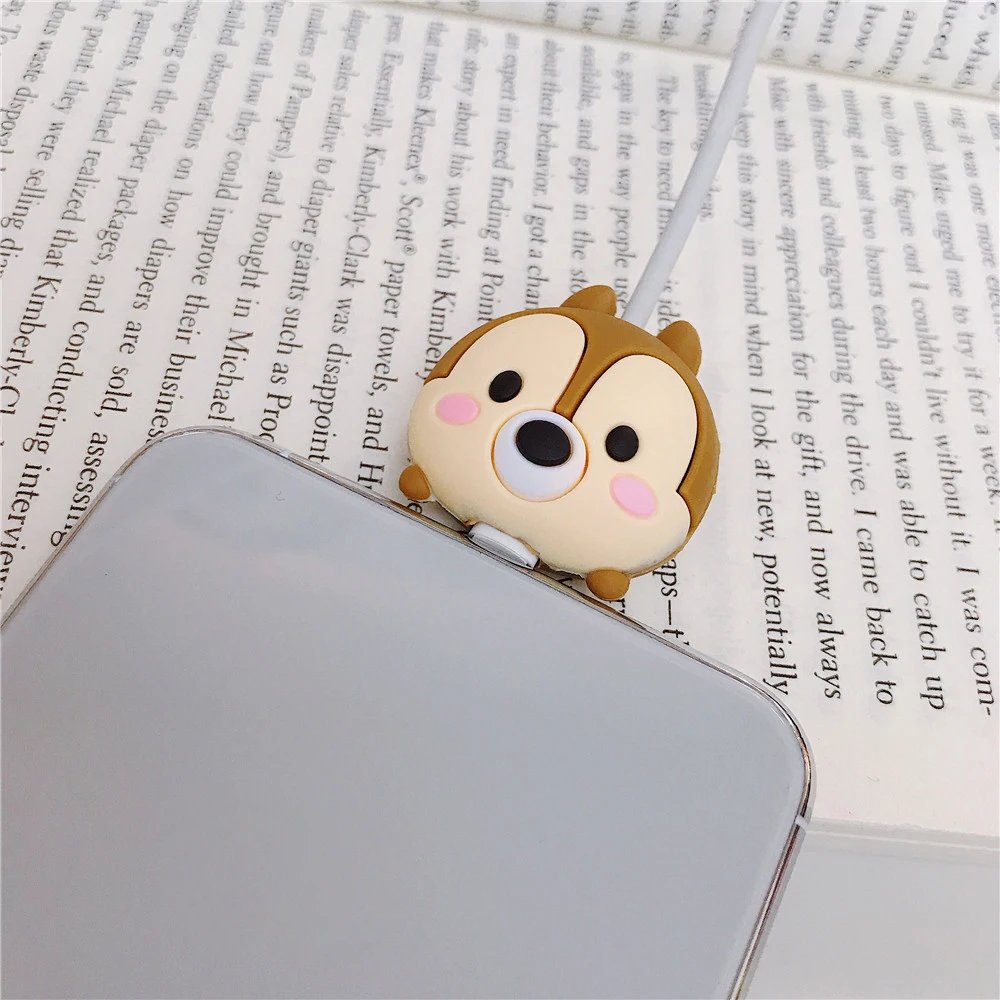 Cute Cartoon Cable Protector Cable Winder Wire Organizer Saver Holder Data Cable Phone Cord Protector Accessories for iPhone