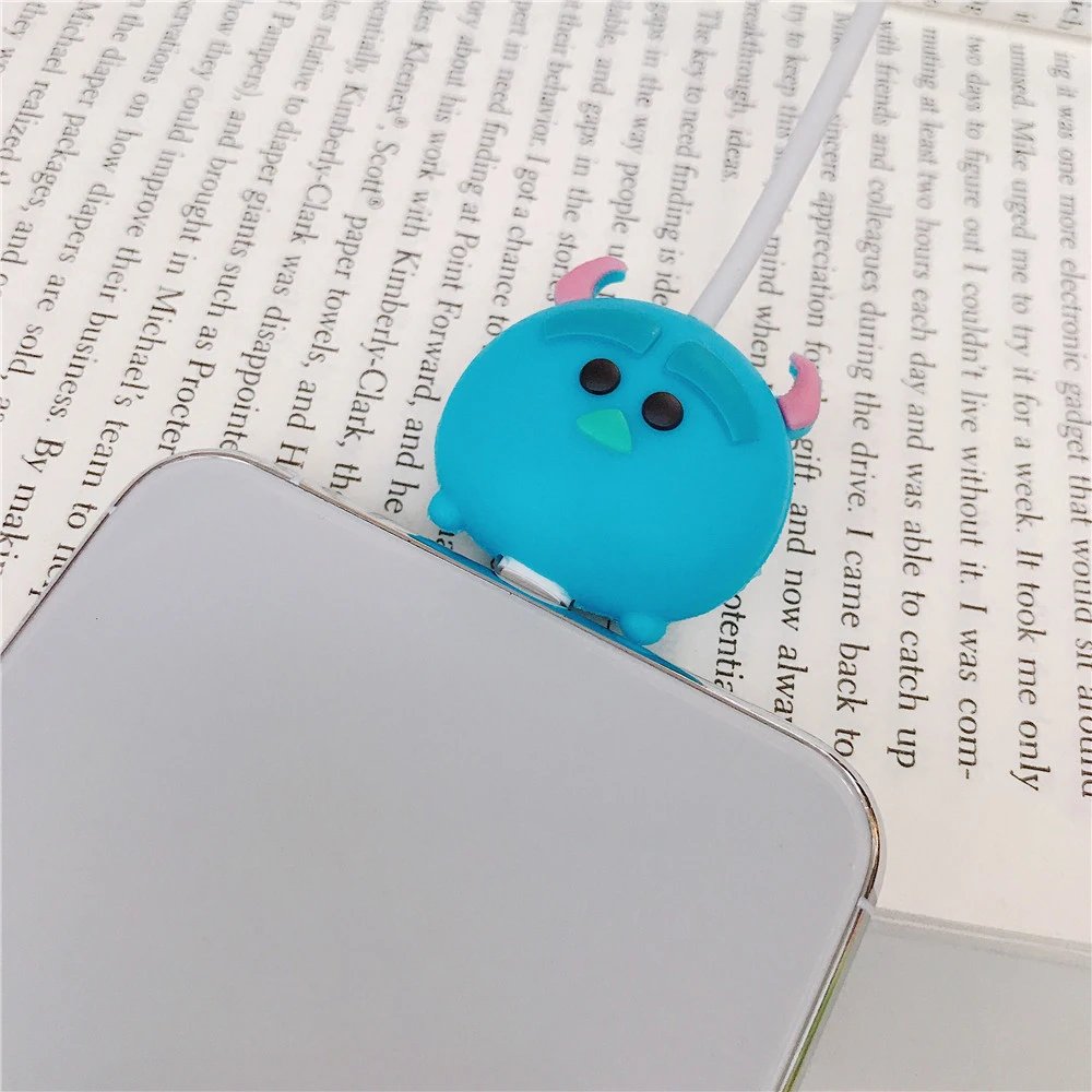 Cute Cartoon Cable Protector Cable Winder Wire Organizer Saver Holder Data Cable Phone Cord Protector Accessories for iPhone