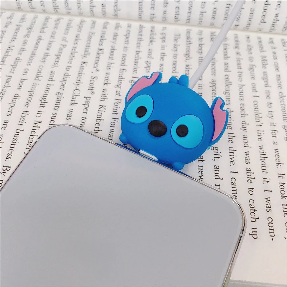 Cute Cartoon Cable Protector Cable Winder Wire Organizer Saver Holder Data Cable Phone Cord Protector Accessories for iPhone