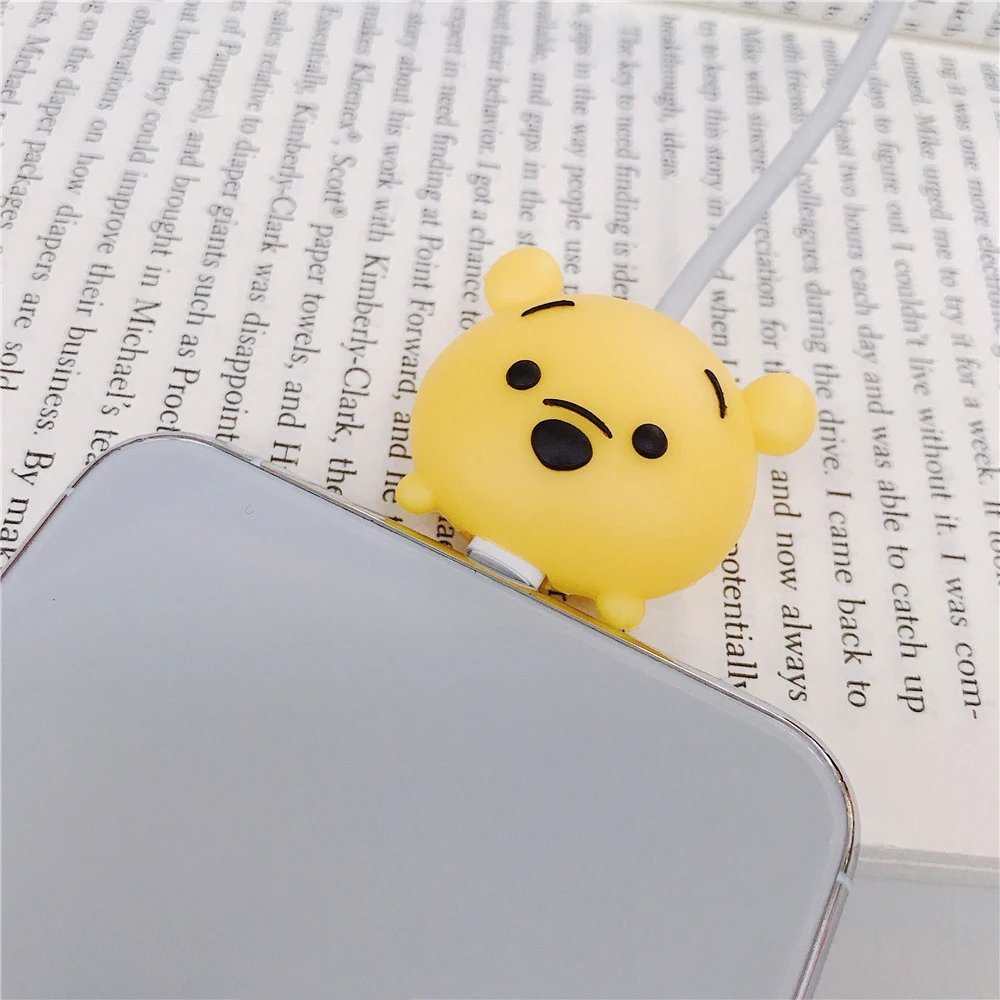 Cute Cartoon Cable Protector Cable Winder Wire Organizer Saver Holder Data Cable Phone Cord Protector Accessories for iPhone