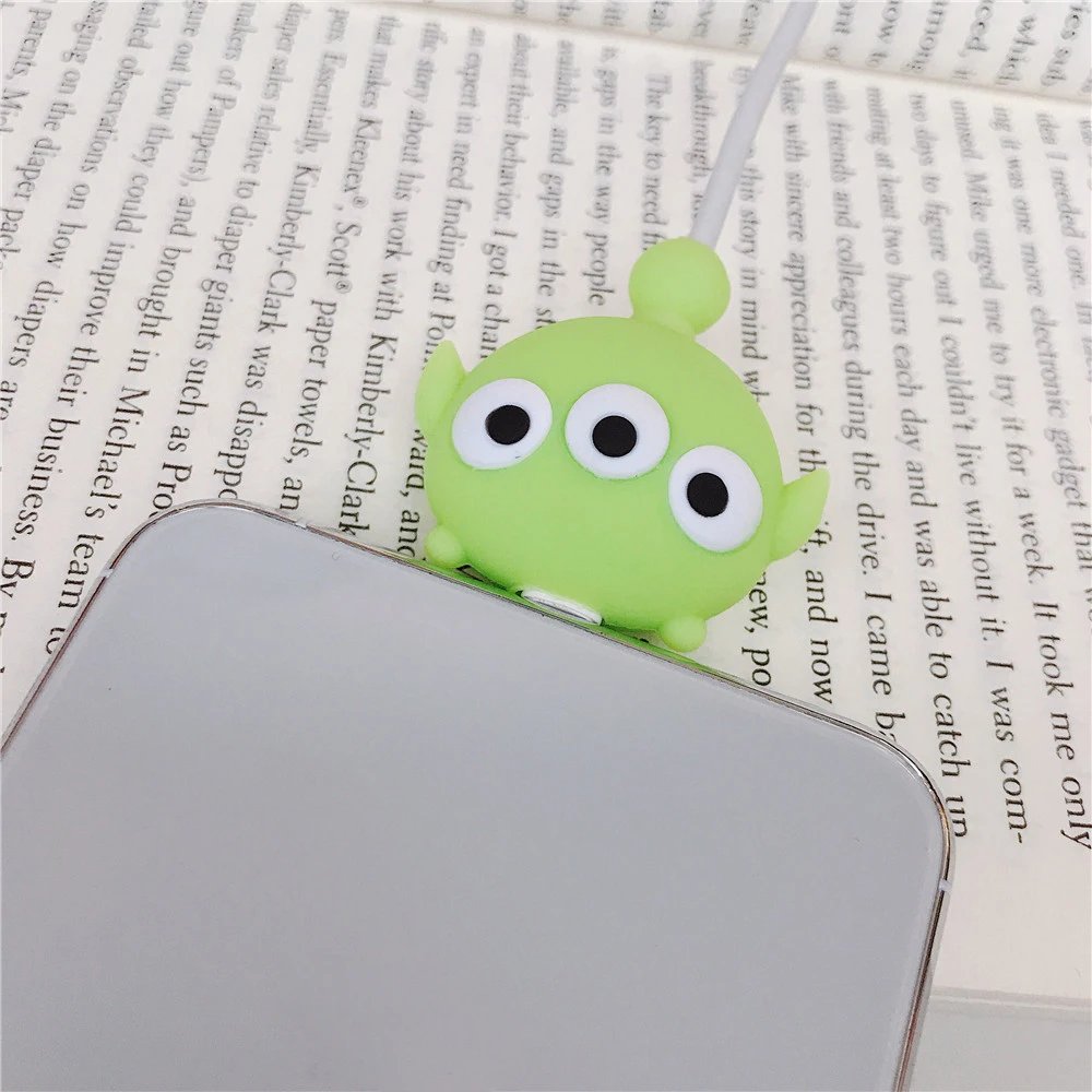 Cute Cartoon Cable Protector Cable Winder Wire Organizer Saver Holder Data Cable Phone Cord Protector Accessories for iPhone