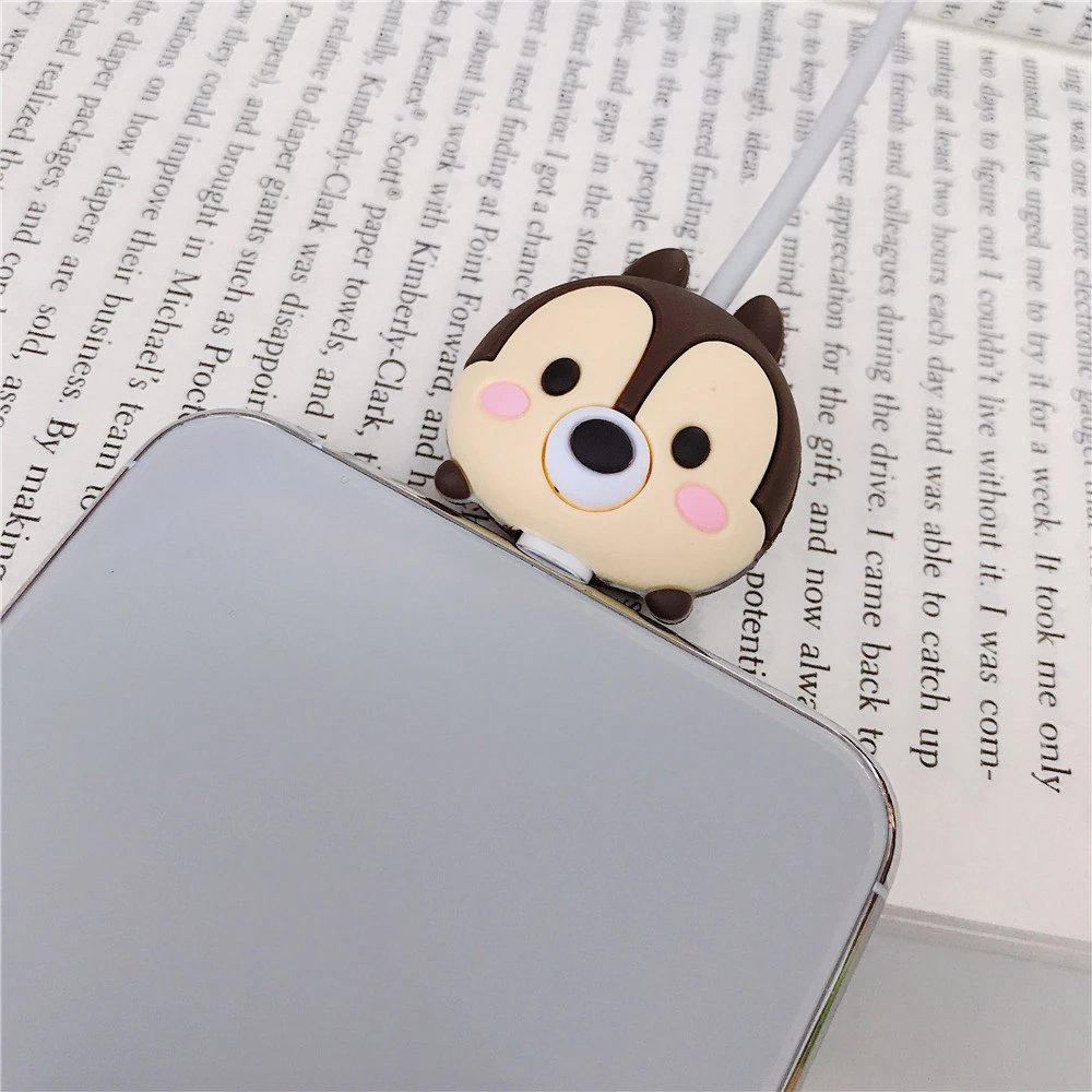 Cute Cartoon Cable Protector Cable Winder Wire Organizer Saver Holder Data Cable Phone Cord Protector Accessories for iPhone